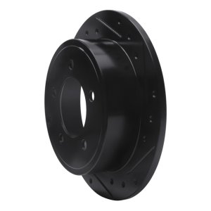 Chrysler 200 Brake Rotor (1) - Rear Right - R1 Concepts - Drilled & Slotted - Black - `07-`17